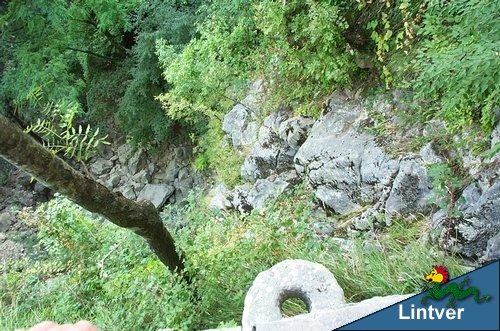 cascata da risalire per raggiungere l'inferiata