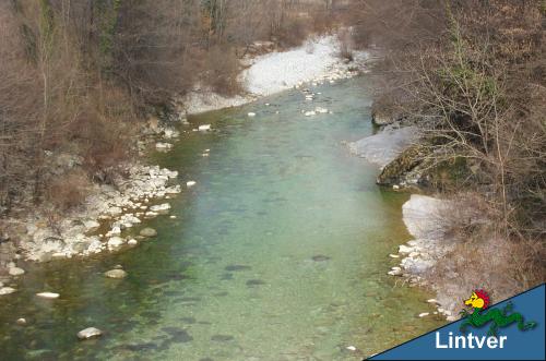 Colorazione meno intensa a nord del ponte di Tarcetta